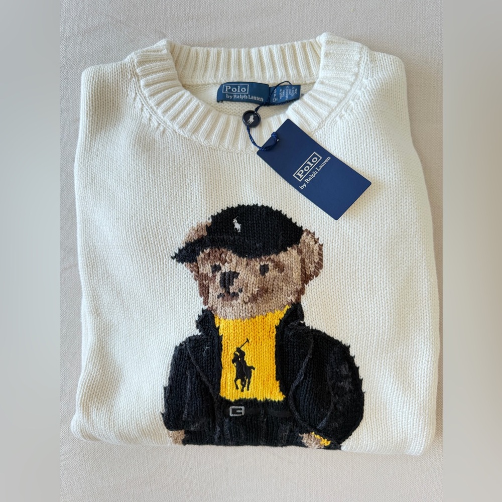 Polo Ralph Lauren Bear Cotton Crewneck Sweater - Picture 6 of 9